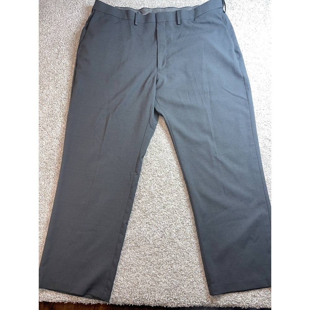 Haggar Mens Premium Dress Pants Flat‎ Front Straight Fit Size 42x29 Gray
